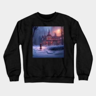 Enchanted Little Town - Winter - Fantasy Illustration Crewneck Sweatshirt